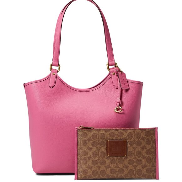 #13 NWT - COACH Polished Pebble Leather Day Tote Petunia One Size